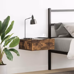 Cette table de chevet flottante compacte, dotée d'un gain de place, offrira une solution de rangement idéale dans n'importe q ...