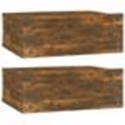 vidaXL Tables de chevet flottantes 2 pcs Chêne fumé 40x30x15 cm