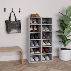 vidaXL Étagère à chaussures Sonoma gris 54x34x100,5 cm Bois ingénierie - TU