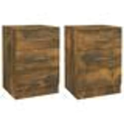 vidaXL Tables de chevet 2 pcs Chêne fumé 38x35x56 cm Bois d'ingénierie - TU