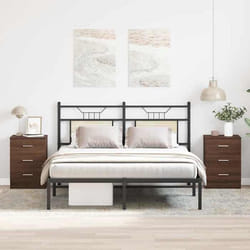 vidaXL Tables de chevet 2pcs Chêne marron 38x35x56cm Bois d'ingénierie - TU