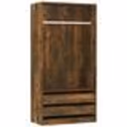 vidaXL Garde-robe Chêne fumé 100x50x200 cm Bois d'ingénierie - TU