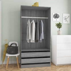 Garde-robe Sonoma gris 100x50x200 cm Bois d'ingénierie - Vidaxl