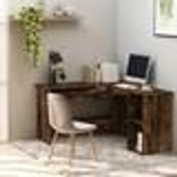 vidaXL Bureau d'angle chêne fumé 120x140x75 cm bois d'ingénierie