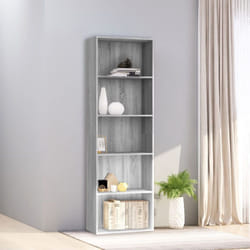 Bibliothèque 5 niveaux Sonoma gris 60x30x189 cm Vidaxl