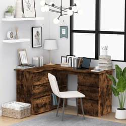 Vidaxl - Bureau d'angle Chêne fumé 145x100x76 cm Bois d'ingénierie