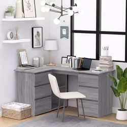 Introduisez un air de charme élégant à votre zone d'étude ou de travail avec ce bureau d'angle élégant et moderne ! Matériau  ...