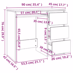 VidaXL 815507 bureau - Vue supplémentaire 8