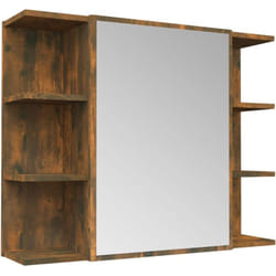 Vidaxl - Armoire à miroir de salle de bain Chêne fumé 80x20,5x64 cm Bois