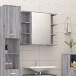 Ajoutez une touche esthétiquement agréable à votre salle de bain avec cette armoire à miroir ! Matériau robuste : le bois d'i ...