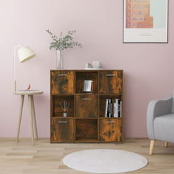 Bibliothèque Chêne fumé 90x30x90 cm Bois d'ingénierie Vidaxl