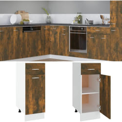 vidaXL Armoire de plancher à tiroir "Lyon" Chêne fumé 30x46x81,5 cm