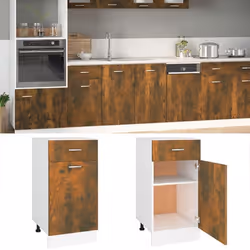 vidaXL Armoire de plancher à tiroir "Lyon" Chêne fumé 40x46x81,5 cm