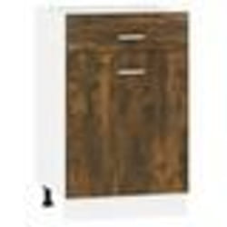 vidaXL Armoire de plancher à tiroir "Lyon" Chêne fumé 50x46x81,5 cm