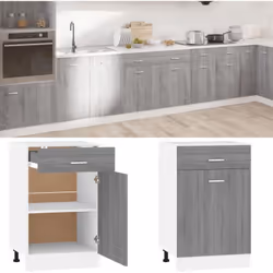 Cette armoire de plancher à tiroirs optimise votre espace de cuisine, offrant un espace de rangement suffisant pour vos effet ...