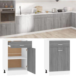 Armoire de plancher à tiroir 'Lyon' Sonoma gris 50x46x81,5 cm Vidaxl