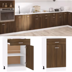 Cette armoire de plancher à tiroirs optimise votre espace de cuisine, offrant un espace de rangement suffisant pour vos effet ...