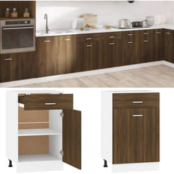 Armoire de plancher à tiroir 'Lyon' Chêne marron 50x46x81,5 cm Vidaxl