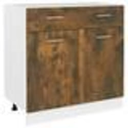 vidaXL Armoire de plancher à tiroir "Lyon" Chêne fumé 80x46x81,5 cm