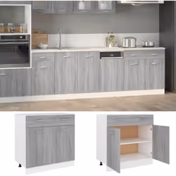 Cette armoire de plancher à tiroirs optimise votre espace de cuisine, offrant un espace de rangement suffisant pour vos effet ...