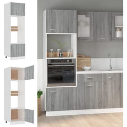 Armoire à micro-ondes Sonoma gris 60x57x207 cm