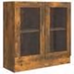 vidaXL Armoire à vitrine Chêne fumé 82,5x30,5x80 cm Bois d'ingénierie