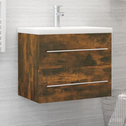 Armoire de lavabo Chêne fumé 60x38,5x48 cm Bois d'ingénierie Vidaxl
