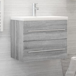 The Living Store Armoire De Lavabo Sonoma Gris 60x38,5x48 Cm Bois D'Ingénierie - Meuble De Salle De Bain - Armoire De Lavabo - Rangement Salle De Bain - Meuble Sous Vasque - Meubles Salle De Bain