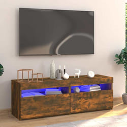 Vidaxl - Meuble tv avec lumières led chêne fumé 120x35x40 cm