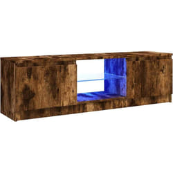 Vidaxl - Meuble tv avec lumières led chêne fumé 120x30x35,5 cm