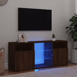 Avec un design à la fois tendance et pratique, ce meuble TV avec éclairage LED deviendra certainement un point central de vot ...