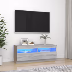 Avec un design à la fois élégant mais pratique, ce meuble TV avec éclairage LED est destiné à devenir un point central de vot ...