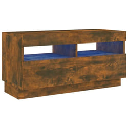 Vidaxl - Meuble tv avec lumières led chêne fumé 80x35x40 cm