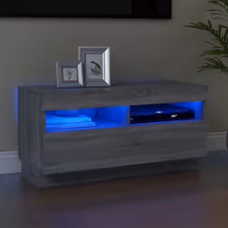Avec un design à la fois élégant mais pratique, ce meuble TV avec éclairage LED est destiné à devenir un point central de vot ...