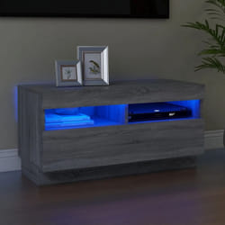Vidaxl - Meuble tv avec lumières led sonoma gris 80x35x40 cm