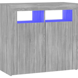 Vidaxl - Buffet avec lumières led sonoma gris 80x35x75 cm