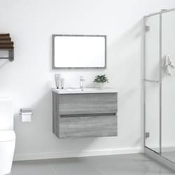 vidaXL Ensemble de meubles de salle de bain 2 pcs Sonoma gris