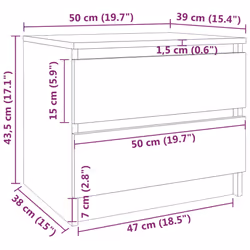 VidaXL 815825 Table de nuit et table de chevet Chêne - Vue supplémentaire 6