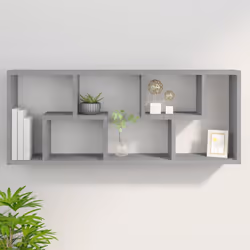 VidaXL 815847 étagères Bois Gris - Vue supplémentaire 8