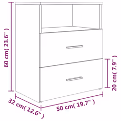 VidaXL 815860 Table de nuit et table de chevet Chêne - Vue supplémentaire 8