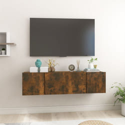 Ensemble de meubles tv suspendu 2 Pièces Chêne Fumé 60x30x30 cm Vidaxl