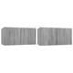 vidaXL Meuble TV suspendu Gris Sonoma 2 pcs 60x30x30 cm Bois d'ingénierie