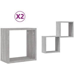 Vidaxl - tagères cube murales 2 pcs sonoma gris 30x15x30 cm