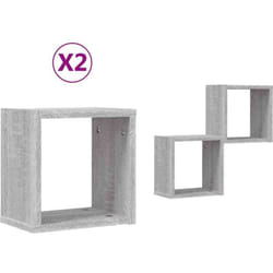 Vidaxl - tagères Murales 2 pcs Gris 26 x 15 x 26 cm Bois d'ingénierie