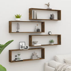 Vidaxl - tagères murales cubiques 4 pcs Chêne fumé 100x15x30 cm
