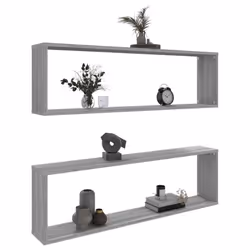VidaXL 815909 étagères Bois Gris - Vue supplémentaire 8