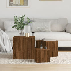Vidaxl - Tables d'appoint 3 pcs Chêne marron Bois d'ingénierie
