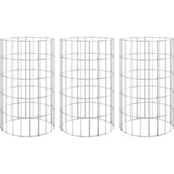 Vidaxl - Lit surélevé à gabion circulaire 3 pcs Acier galvanisé Ø30x50cm