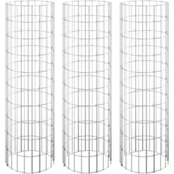 Lit surélevé à gabion circulaire 3pcs Acier galvanisé Ø30x100cm Vidaxl