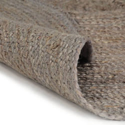vidaXL Tapis fait à la main Jute Rond 210 cm Gris - TU